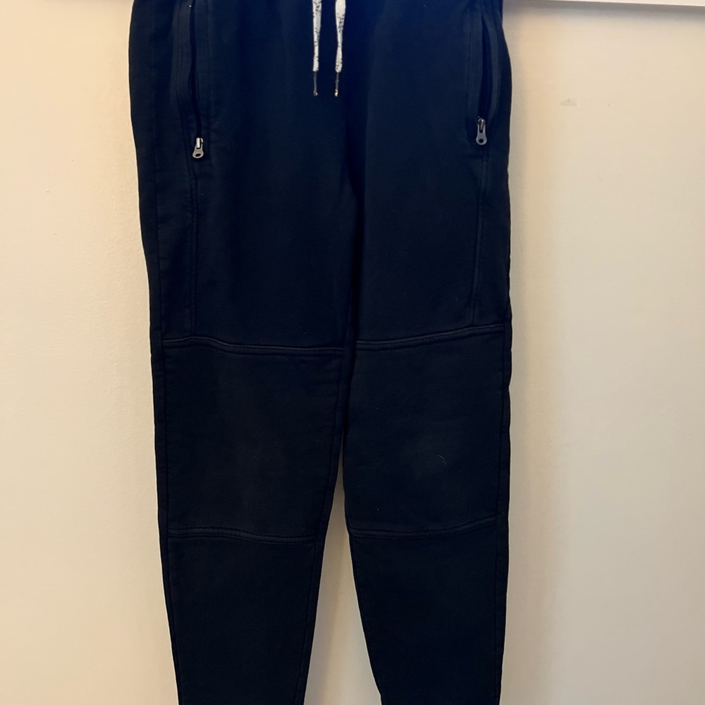 Hanna Andersson Boys Double Knee Slim Sweatpants in Black - Size 10 - 140 cm